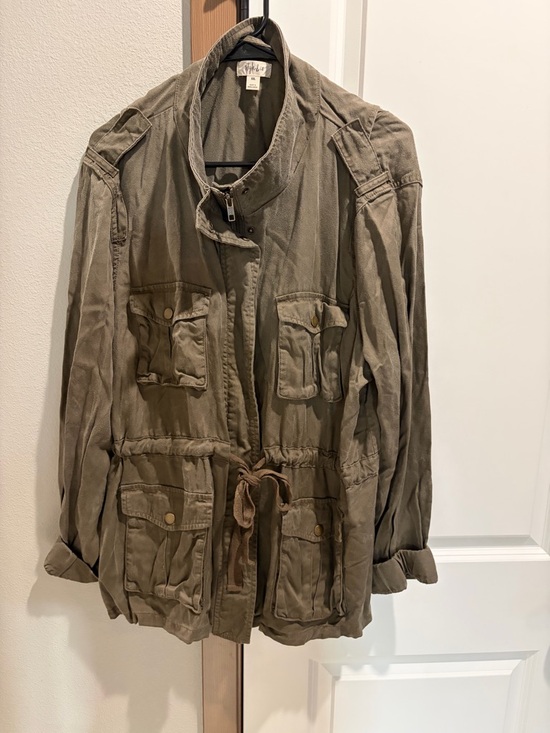 Style & Co. Jackets & Blazers - Style & Co Women’s Green Long Sleeve Flap Pockets Military Utility Jacket XXL